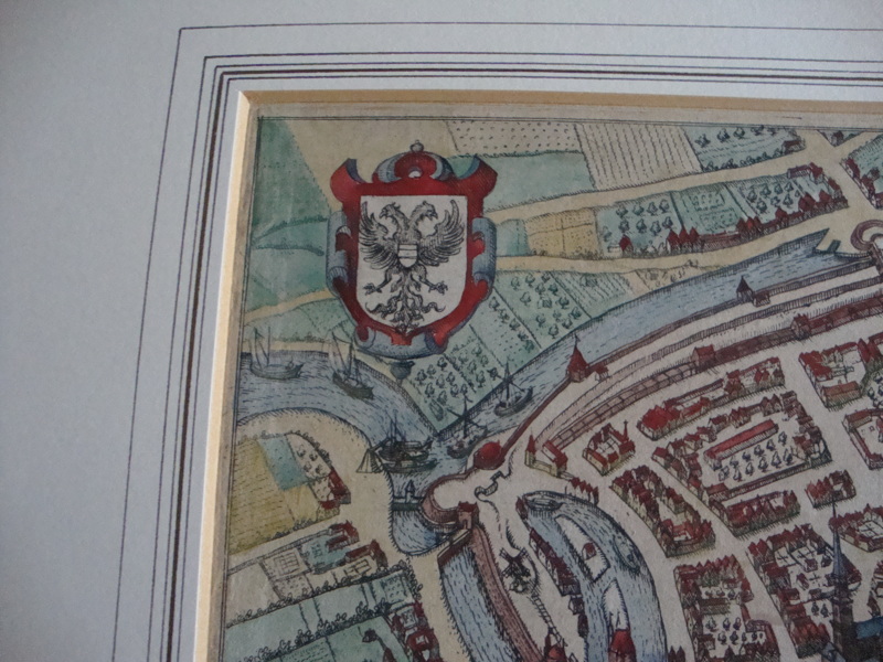 32. Antieke kopergravure plattegrond stad Groningen